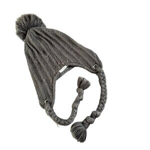 OAKLEY Ear Flap Pom Pom Beanie Hat Fleece Lined Black